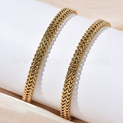 6MM 304 Stainless Steel Wheat Chain Necklaces for Women&nbsp;NJEW-G193-03G