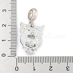 Rack Plating Alloy Enamel Owl European Dangle Charms&nbsp;FIND-B034-11P-02
