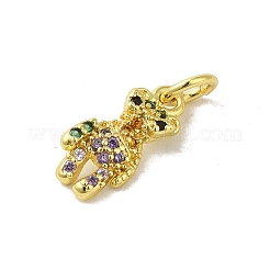 Real 18K Gold Plated Brass Pave Colorful Cubic Zirconia Pendants&nbsp;KK-M283-06C-02