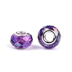 Baking Paint Transparent Glass European Beads&nbsp;GPDL-N004-C14mm-A05