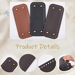 3Pcs 3 Colors Rectangle PU Leather Knitting Crochet Bags Nail Bottom Shaper Pad&nbsp;DIY-CL0002-17