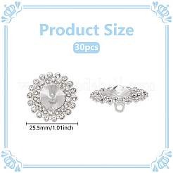 30Pcs Alloy Rhinestone Shank Buttons&nbsp;BUTT-MA0001-03