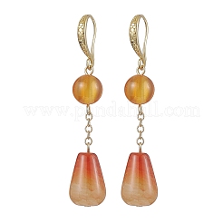 Natural Carnelian & Crackle Agate Beads Earring & Bracelets Set&nbsp;SJEW-JS01309