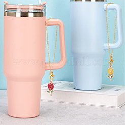 2 Sets Tulip Alloy Enamel Pendants Wine Glass Charms Sets&nbsp;AJEW-HY0001-56