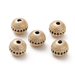Brass Micro Pave Cubic Zirconia Beads&nbsp;KK-C071-08G