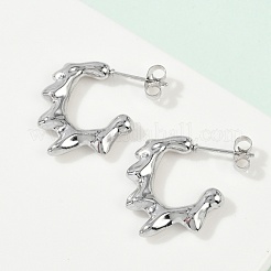 Non-Tarnish 304 Stainless Steel Melting Dripping Stud Earrings&nbsp;LS-EJEW-E199-08P