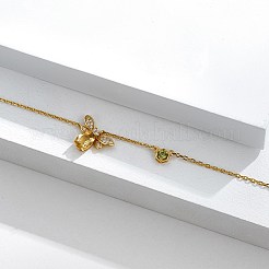 Bee 925 Sterling Silver Cubic Zirconia Pendant Necklaces for Women&nbsp;NJEW-BB72243
