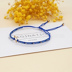 Miyuki Seed Braided Bead Bracelet with Open Star&nbsp;BJEW-P269-31E
