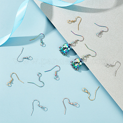 80Pcs 4 Colors 304 Stainless Steel Earring Hooks&nbsp;STAS-UN0054-22