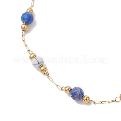 Handmade Mixed Stone Beads & 316 Stainless Steel Round Link Chains Bracelets&nbsp;BJEW-JB13340