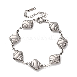 304 Stainless Steel Spiral Shell Shape Link Bracelets for Women&nbsp;BJEW-L706-04P