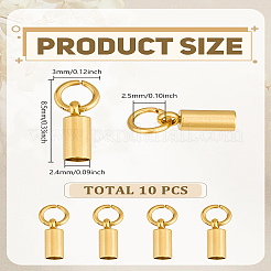 10Pcs 201 Stainless Steel Cord Ends&nbsp;STAS-LP0005-29A-G