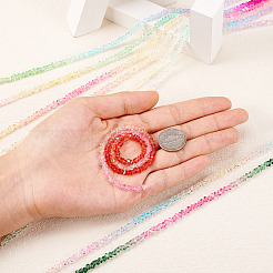 9 Strands 9 Colors Transparent Baking Paint Glass Bead Strands&nbsp;GLAA-TA0001-43