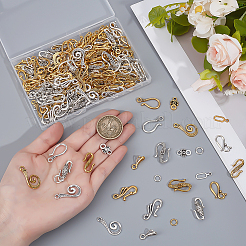 120Pcs 12 Styles Tibetan Style Hook and S-Hook Clasps&nbsp;FIND-ME0002-65
