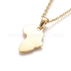 304 Stainless Steel Pendant Necklaces&nbsp;NJEW-F275-19G