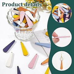 60Pcs 6 Colors Wood Pendants&nbsp;WOOD-NB0002-26