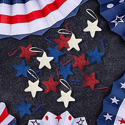 24Pcs 3 Colors Independence Day Foam Star Pendant Decorations&nbsp;AJEW-CN0004-58