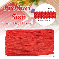 Polyester Centipede Lace Ribbons&nbsp;SRIB-WH0011-066A