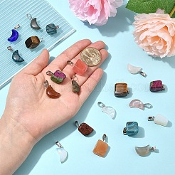 20Pcs Mixed Gemstone Pendants&nbsp;G-YW0002-26