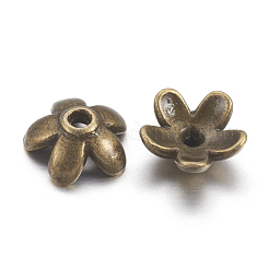 Tibetan Style  Zinc Alloy Bead Caps&nbsp;X-TIBEB-6.5x3-AB-FF