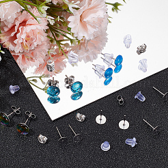300Pcs 304 Stainless Steel Flat Round Blank Peg Earring Post&nbsp;STAS-SC0007-33C