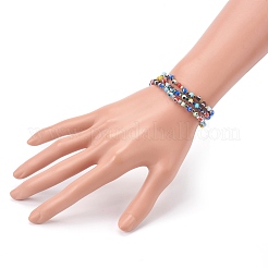 Colorful Evil Eye Lampwork Stretch Beaded Bracelets Sets&nbsp;BJEW-JB05931