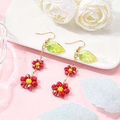 3Pairs Electroplate Glass Dangle Earrings&nbsp;EJEW-TA00652