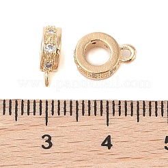 Brass Micro Pave Clear Cubic Zirconia Tube Bails&nbsp;KK-B100-016G