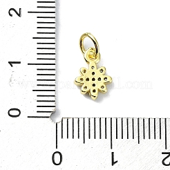 Brass Micro Pave Clear Cubic Zirconia Charms&nbsp;KK-H475-59G-07
