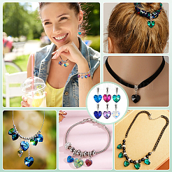 30Pcs 6 Colors Glass European Dangle Charms&nbsp;PALLOY-PH01825