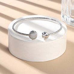 Clear Cubic Zirconia Open Cuff Bangle&nbsp;BJEW-G737-01P-03