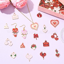 40Pcs 10 Styles Valentine's Day Theme Alloy Enamel Pendants&nbsp;ENAM-YW0008-63A