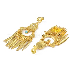 Bohemia Zinc Alloy Rhinestone & Resin Clip-on Earrings&nbsp;LS-EJEW-C089-03G