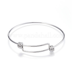 Tarnish Resistant Adjustable 304 Stainless Steel Expandable Bangle Making&nbsp;LS-BJEW-G546-01P