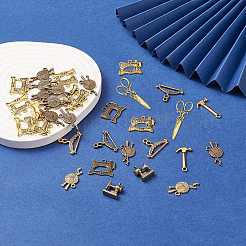 90 Pcs 9 Styles Tibetan Style Alloy Pendants&nbsp;TIBEP-PH0001-20