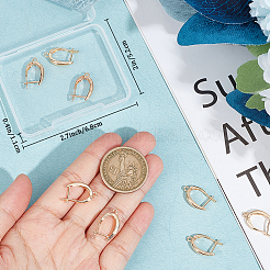 10Pcs Brass Hoop Earring Findings with Latch Back Closure&nbsp;KK-BBC0010-35