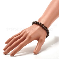 9mm Natural Bronzite Beads Stretch Bracelet for Men Women&nbsp;BJEW-JB07236