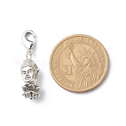 Alloy Buddha's Head & Lotus Pendant Decorations&nbsp;HJEW-JM00764