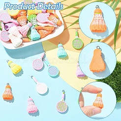 20Pcs 2 Styles Sports Opaque Resin Pendants&nbsp;RESI-YW0002-14