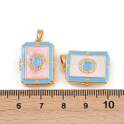 Brass Micro Pave Cubic Zirconia Locket Pendants&nbsp;KK-P335-05G