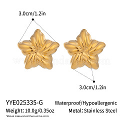 304 Stainless Steel Star with Stripe Stud Earrings&nbsp;OS3806-2