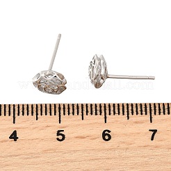 Rose 925 Sterling Silver Micro Pave Clear Cubic Zirconia Stud Earrings&nbsp;EJEW-S271-01P