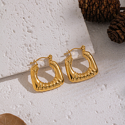 Vintage Stripe 304 Stainless Steel Hoop Earrings&nbsp;YT4825