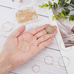 40Pcs 4 Style Brass Hoop Earrings Findings&nbsp;KK-BBC0002-41