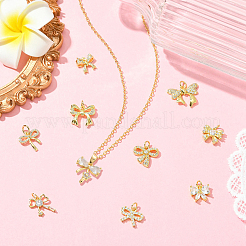 10Pcs 10 Styles Brass Micro Pave Cubic Zirconia Charms&nbsp;KK-CJ0003-75