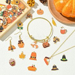 50Pcs 25 Styles Thanksgiving Day Alloy Enamel Pendants&nbsp;FIND-CJ0003-45