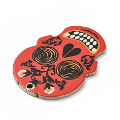 Non-Tarnish Printed 201 Stainless Steel Sugar Skull Pendants&nbsp;STAS-E174-01P-06