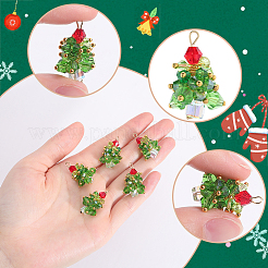 20Pcs Christmas Tree Glass Pendants&nbsp;FIND-SC0011-08
