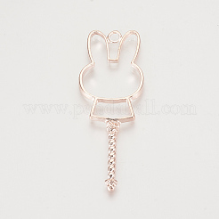 Alloy Bunny Open Back Bezel Pendants&nbsp;TIBE-S308-08RG