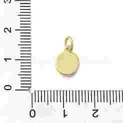 Brass & Natural Shell Flat Round Charms&nbsp;KK-D431-025A-01G
